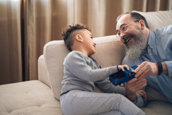 A man and young child enjoying time together
