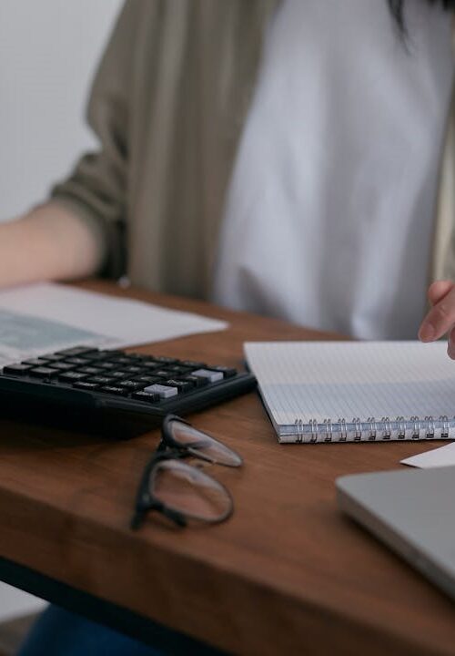 Person at desk planning