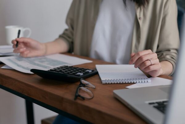 Person at desk planning